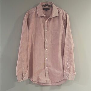 Tommy Hilfiger Red and White Dress Shirt Classic Style